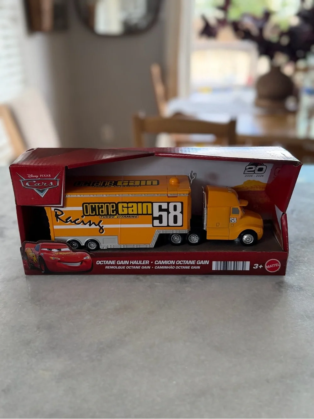 Disney Yellow Octane Gain 58 Racing Hauler Truck